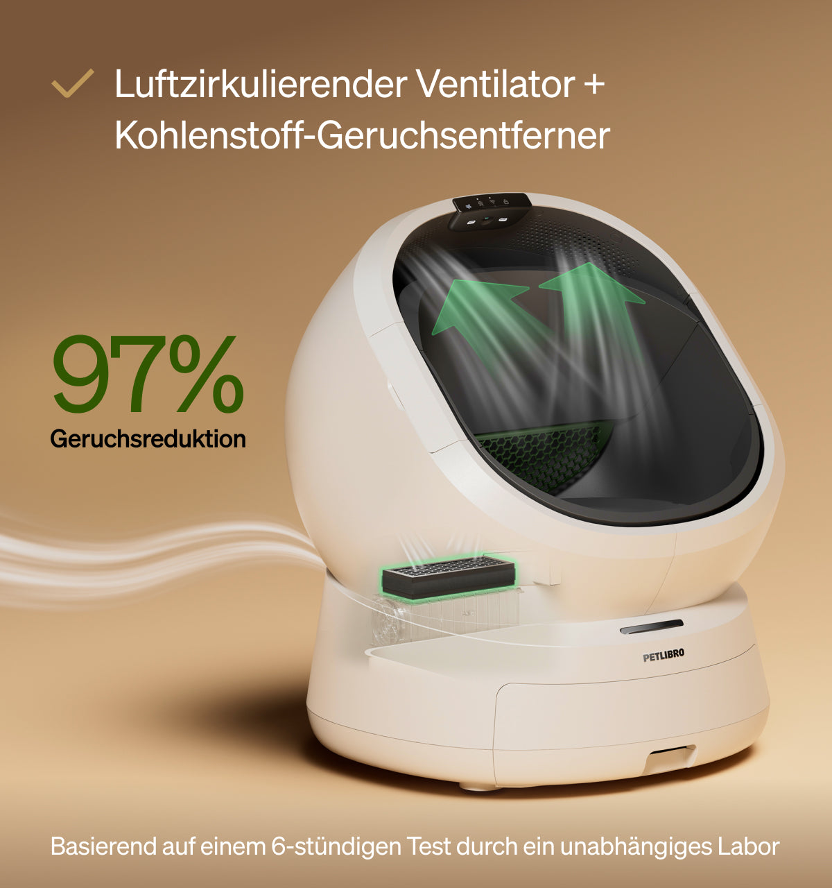Petlibro PETLIBRO Katzentoilette fürs Haustier mit Ventilator, Kohlenstofffilter, 97% Geruchsreduktion; Brunnen, Katze, automatischer Futterspender erwähnt