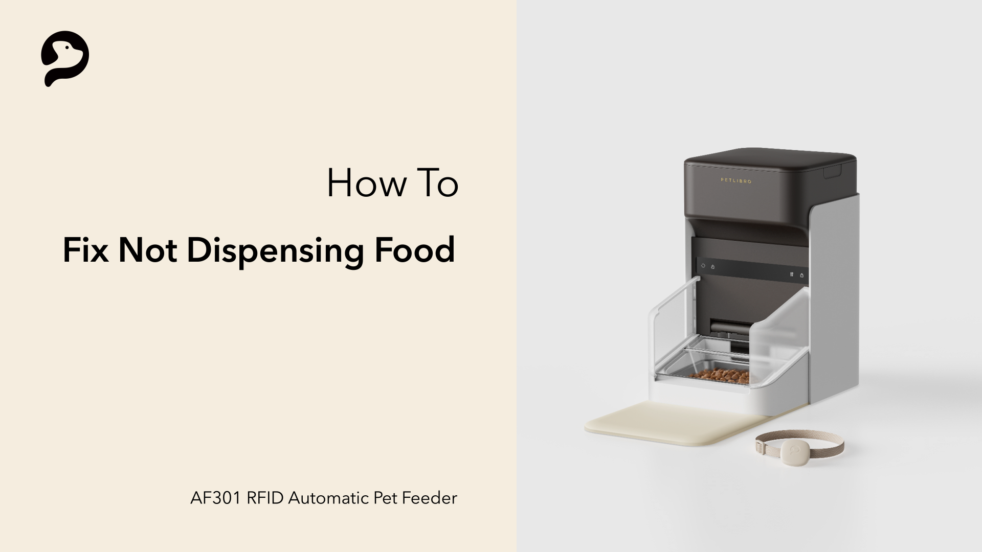 Petlibro PETLIBRO automatischer Futterspender AF301 mit offener Schale; Hinweis „Fix Not Dispensing Food“, für Katze/Haustier, Brunnen/Katzentoilette erwähnt