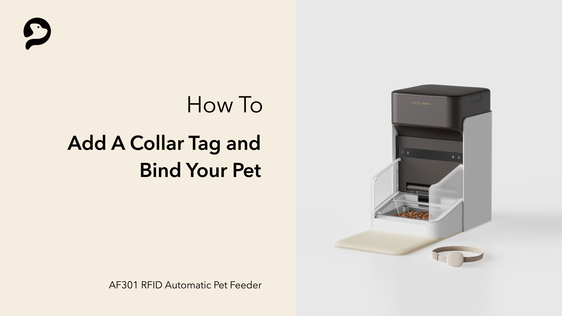 Petlibro PETLIBRO automatischer Futterspender AF301 RFID in Schwarz/Grau mit Napf und Halsband-Tag; Brunnen, Katze, Haustier, Katzentoilette erwähnt