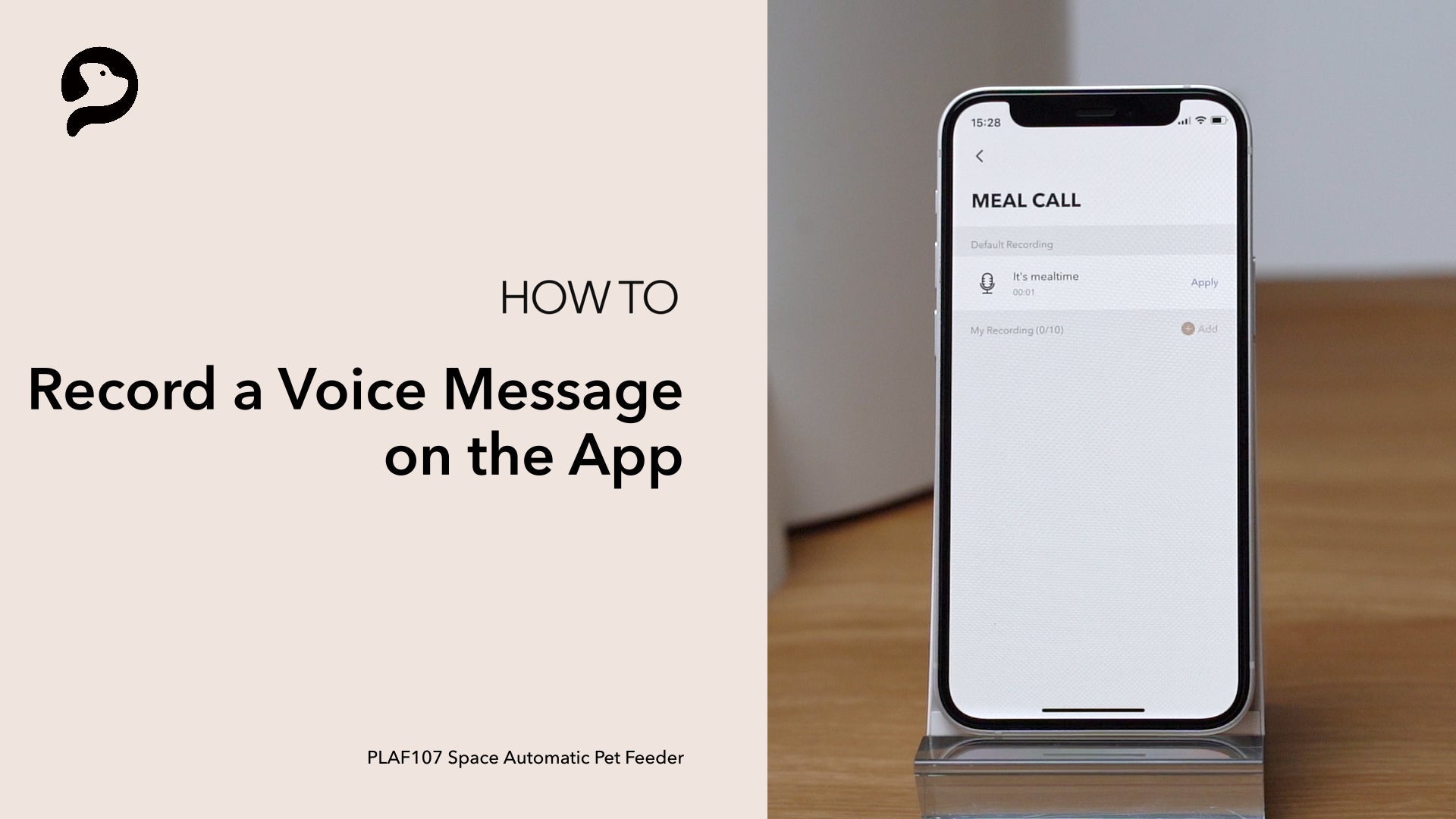 Petlibro PETLIBRO App-Tutorial: Smartphone zeigt „Meal Call“ für automatischer Futterspender; Brunnen, Katze, Haustier, Katzentoilette erwähnt
