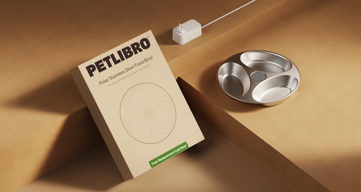 Petlibro PETLIBRO Edelstahl-Futternapf für Katze/Haustier; Brunnen, Katzentoilette, automatischer Futterspender erwähnt, beige Box.