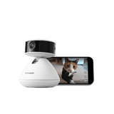 Petlibro PETLIBRO Haustier-Kamera weiß; Smartphone zeigt Katze, passend zu Brunnen, Katzentoilette und automatischer Futterspender