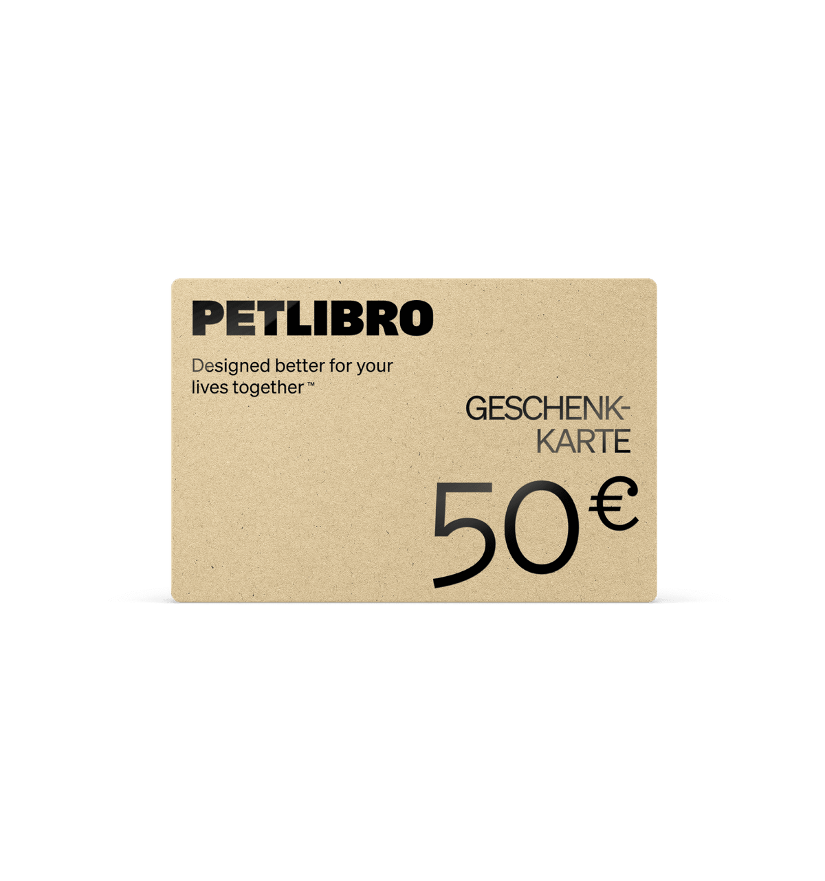 Petlibro PETLIBRO Geschenkkarte 50€; Hinweis auf Brunnen, Katze, Haustier, Katzentoilette und automatischer Futterspender