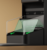 Petlibro schwarzer automatischer Futterspender mit transparentem Klappdeckel und Bedienfeld für Haustiere