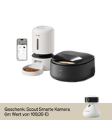 Petlibro PETLIBRO Set: automatischer Futterspender weiß, Brunnen schwarz, App; für Katze/Haustier, plus Katzentoilette-Setup und Kamera