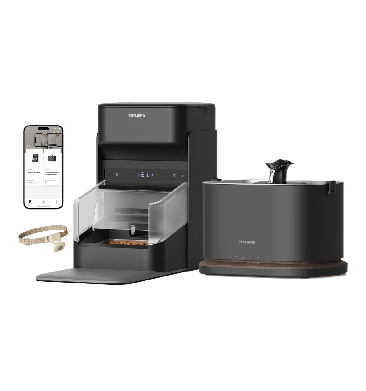 One Smarter RFID-Futterautomat & Dockstream 2 Smarter Schnurlos Trinkbrunnen