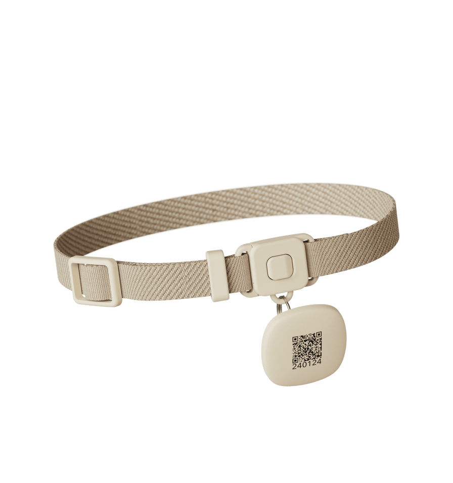 Petlibro PETLIBRO Haustier-Tracker am beigen Katzenhalsband; Keywords: Brunnen, Katze, Katzentoilette, automatischer Futterspender