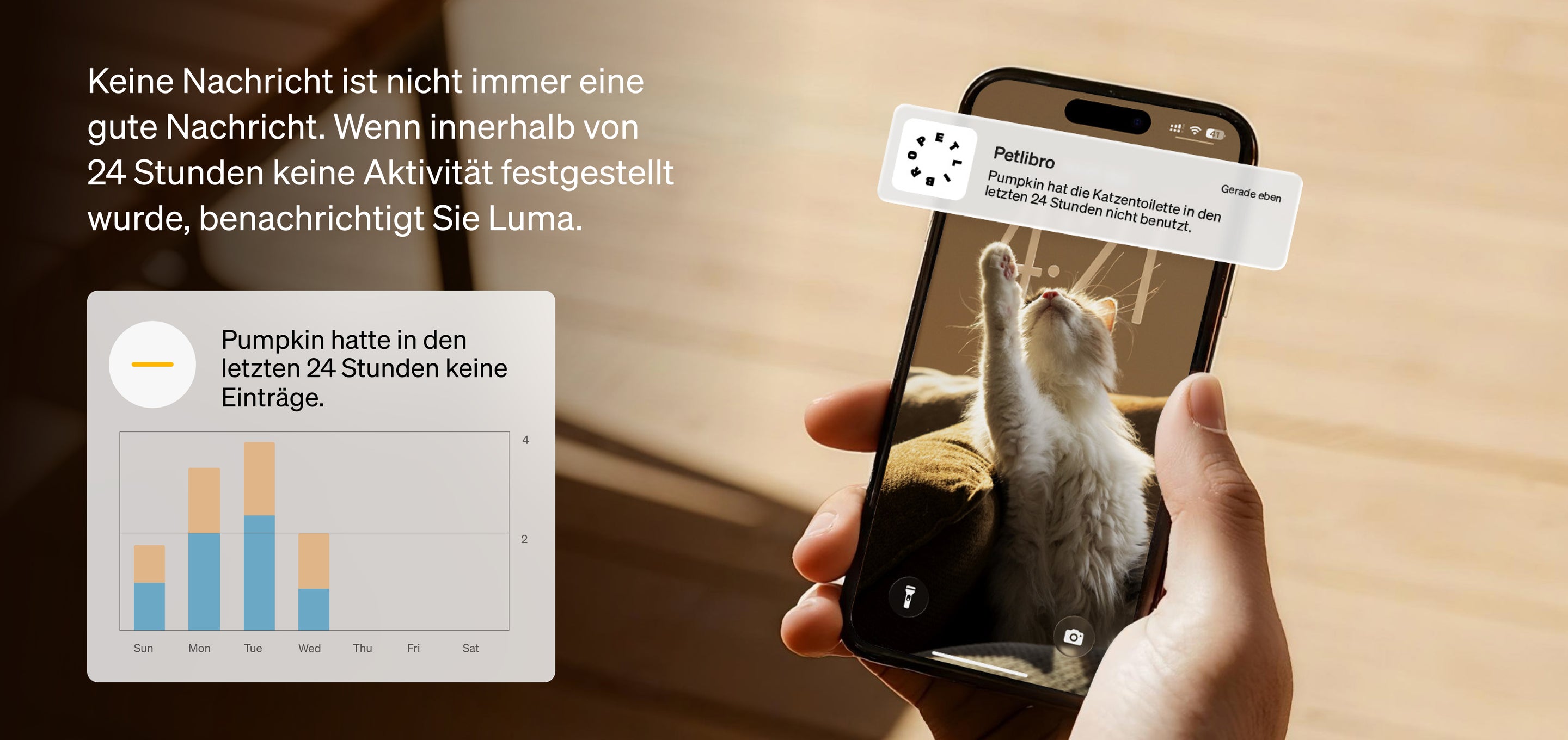Petlibro PETLIBRO App-Alarm: Katze am Smartphone; Hinweis zur Katzentoilette, passend zu Brunnen und automatischer Futterspender fürs Haustier