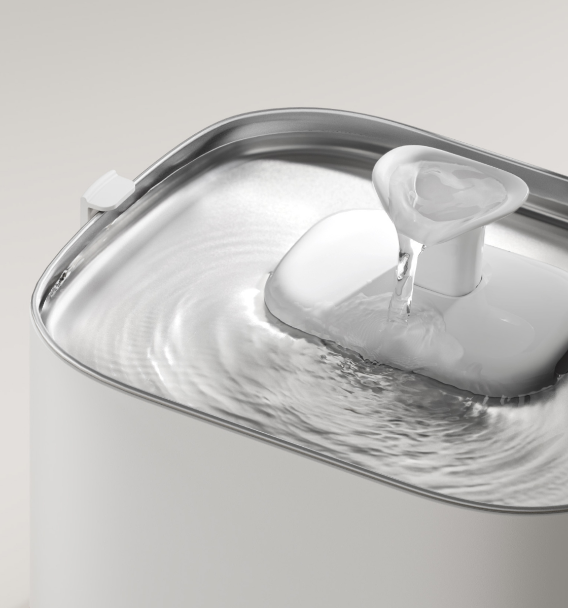 Petlibro PETLIBRO Brunnen für Katze/Haustier, weißer Trinkbrunnen mit fließendem Wasser; erwähnt Katzentoilette, automatischer Futterspender