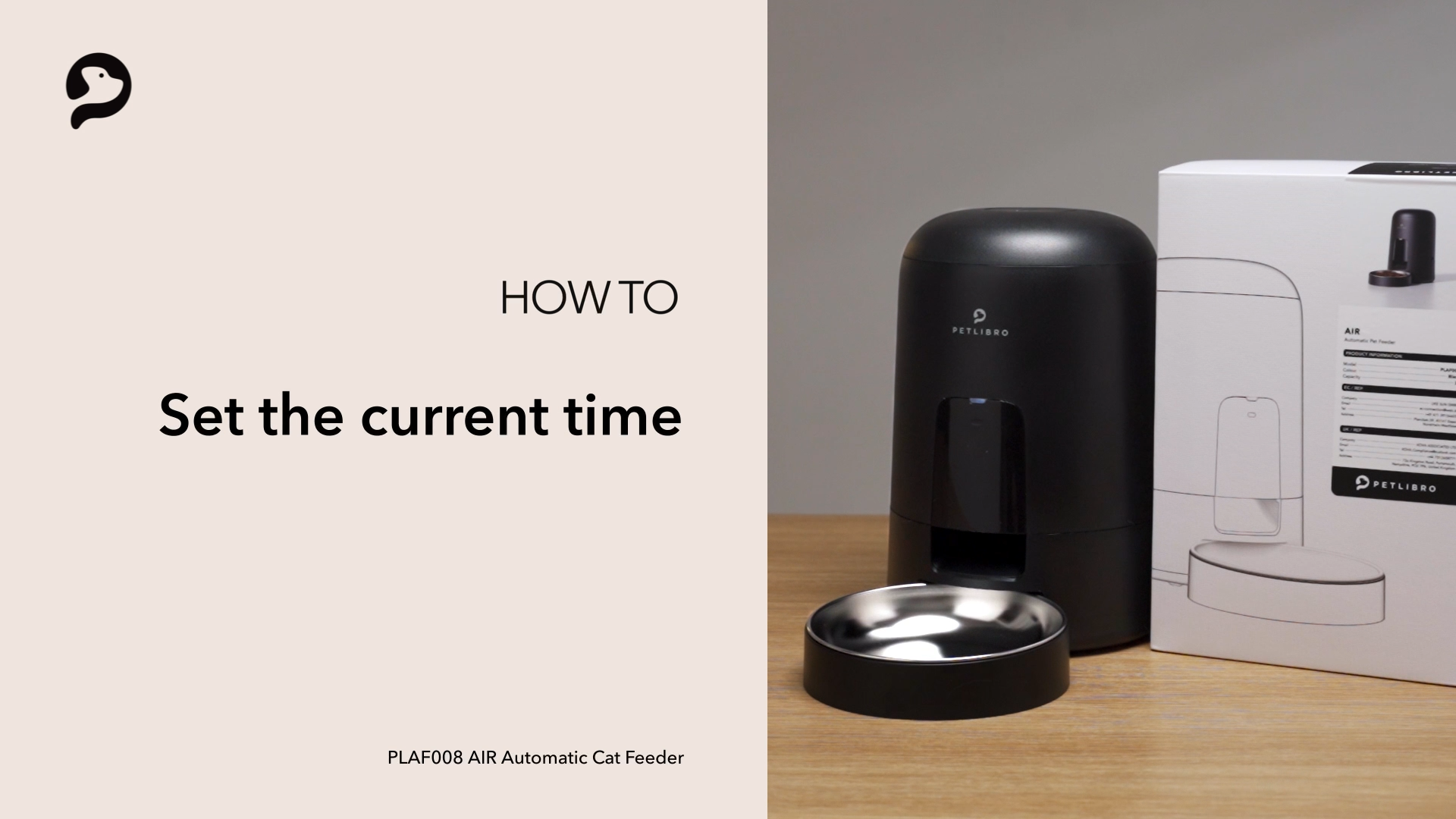 Petlibro PETLIBRO automatischer Futterspender für Katze/Haustier, schwarz mit Napf und Box; How-to Set time, Brunnen/Katzentoilette erwähnt