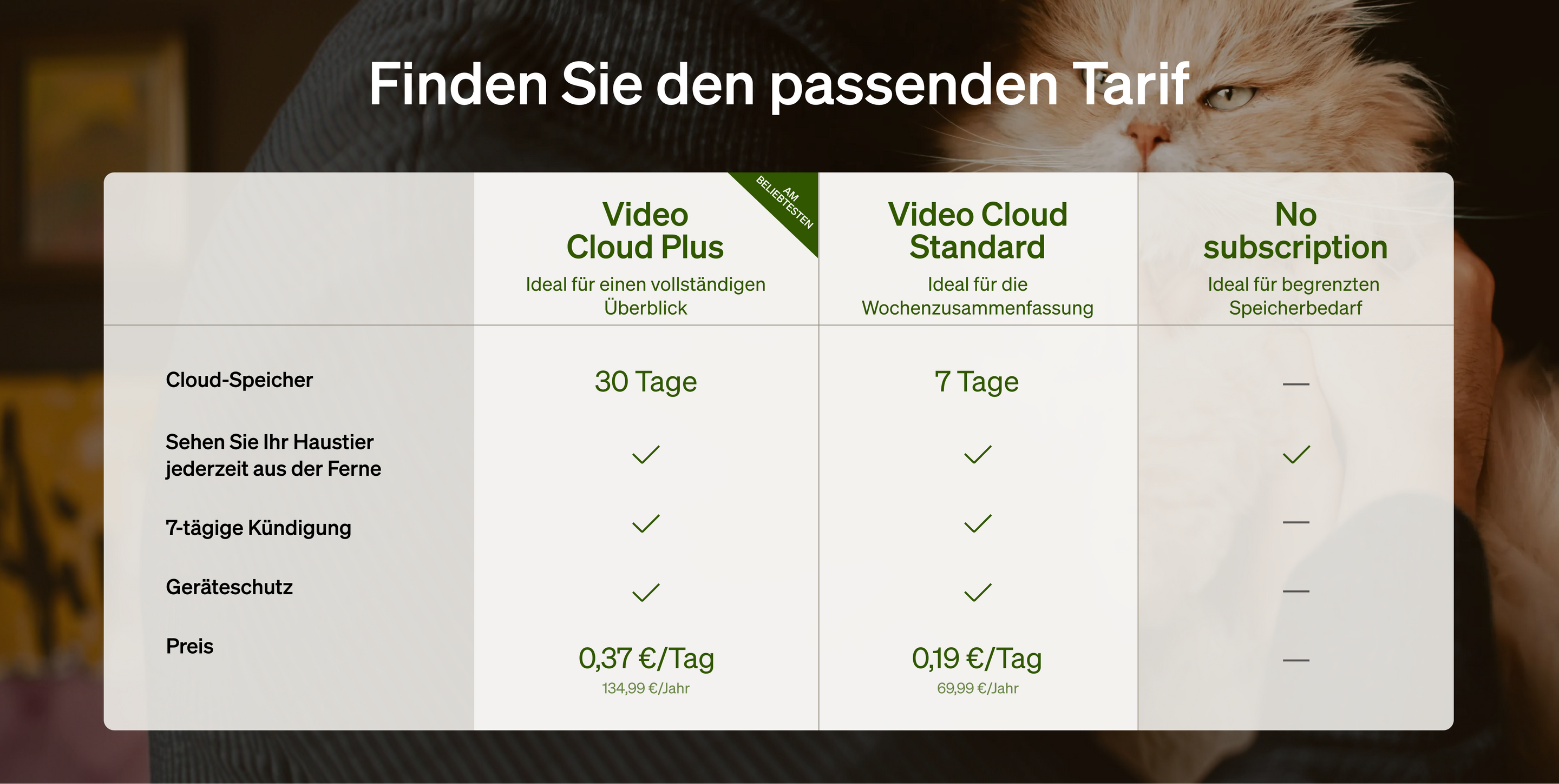 Petlibro PETLIBRO Tarifvergleich Video Cloud Plus/Standard/No subscription, Katze im Hintergrund; für Haustier Brunnen, Katzentoilette, automatischer Futterspender