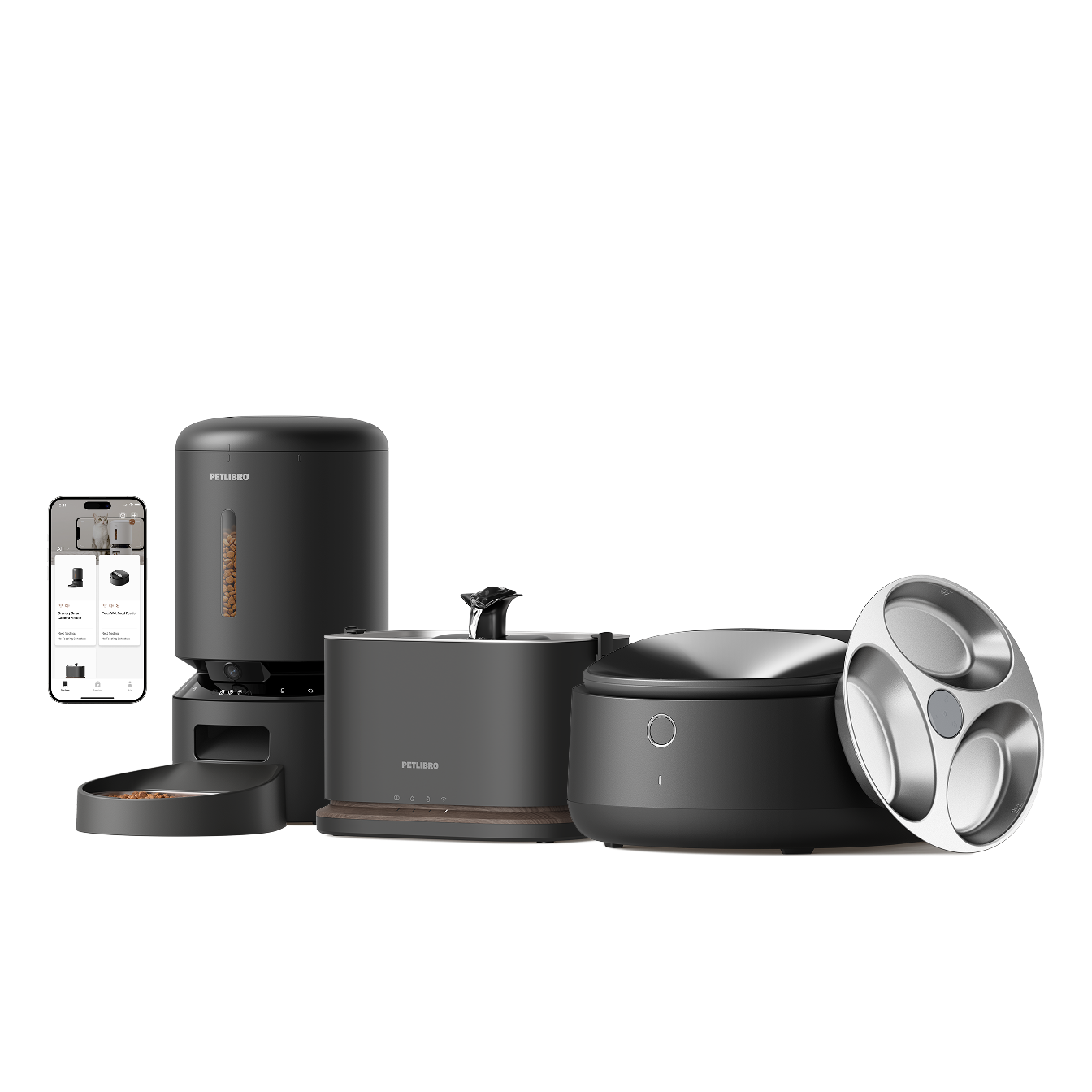 Polar Smart Nassfutterautomat & Granary Smart Kamera-Futterautomat & Dockstream 2 Smart Kabelloser Trinkbrunnen