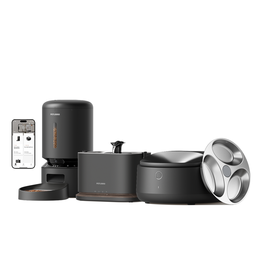 Polar Smart Nassfutterautomat & Granary Smart Kamera-Futterautomat & Dockstream 2 Smart Kabelloser Trinkbrunnen