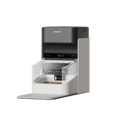 Petlibro automatischer Katzenfutterspender in Schwarz und Weiß mit digitalem Display und transparentem Futterbehälter